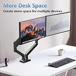 Double Moniteur Arms Mount pour écrans d'ordinateur 17"-32" Deux Moniteurs Armes se tiennent chaque hauteur réglable ressort à gaz tient jusqu'à 4.4 à 19.8lbs,Vesa 75x75/100x100mm, Parfait pour le bureau