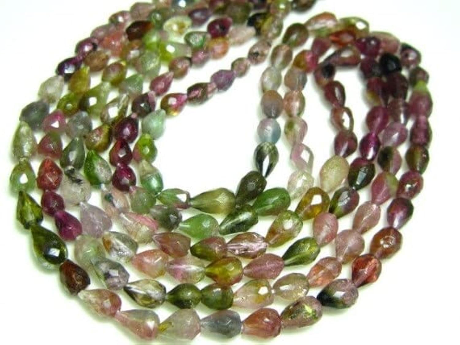 Tourmaline pastèque facettée AA perles gouttes de 5x4-7x4mm pour bijoux luxe