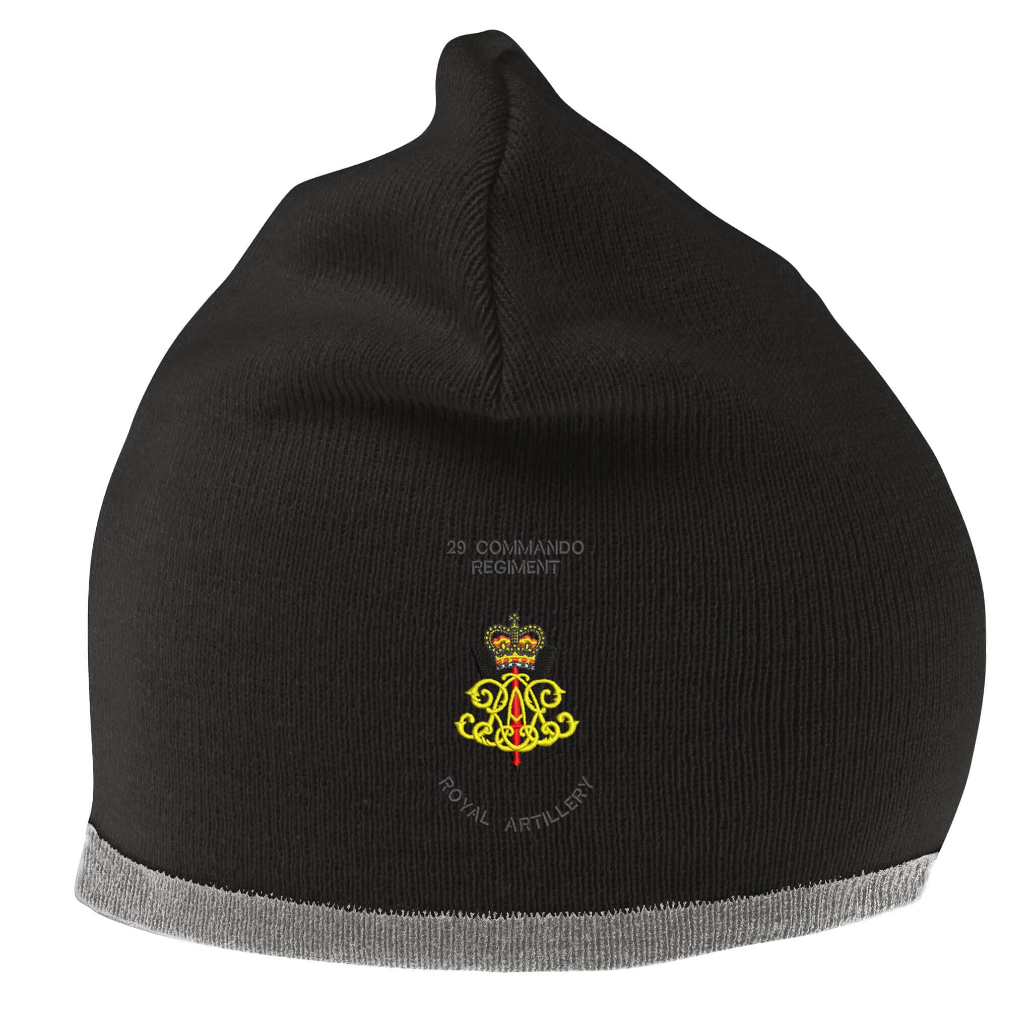 The Military Store Unisex Black/Grey 29 Commando Regiment Royal Artillery Beanie Hat