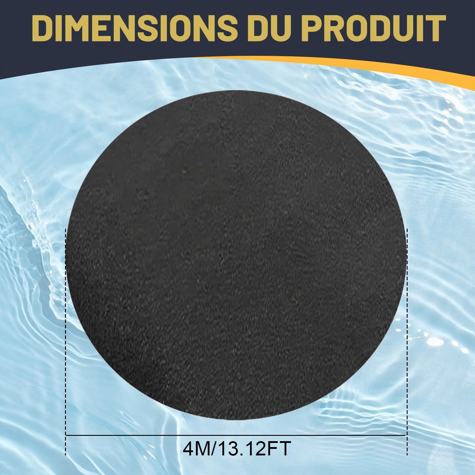 Tapis de Sol pour Piscine Ronde, Pliable Tapis de Piscine Extérieur, Housse de Protection du Sol pour Piscine, Tapis de Piscine Hors Sol, Résistant aux UV et Indéchirable (4 m)