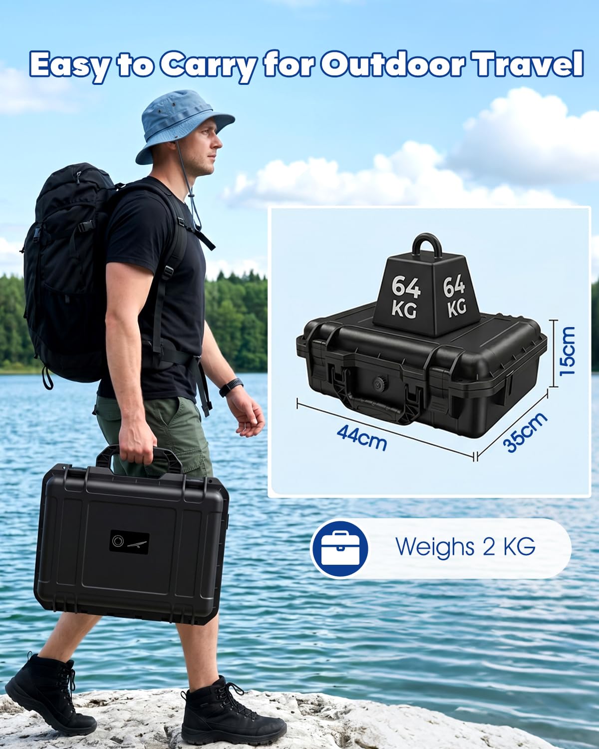 Starlink Mini Case, IP67 impermeabile custodia da viaggio rigida con schiuma EVA antiurto, con maniglia portatile, adatta per Starlink Mini e accessori per camper, campeggio, avventure