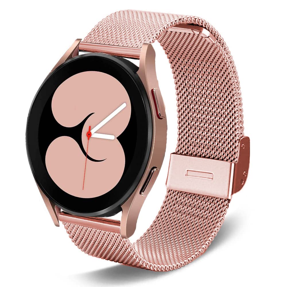 DEALELE Compatible with Samsung Galaxy Watch 7 / FE / 6/6 Classic / 5/5 Pro / 4/4 Classic / 3 41mm / Huawei GT3 / GT2 42mm, 20mm Stainless Steel Metal Mesh Replacement Strap for Women Men