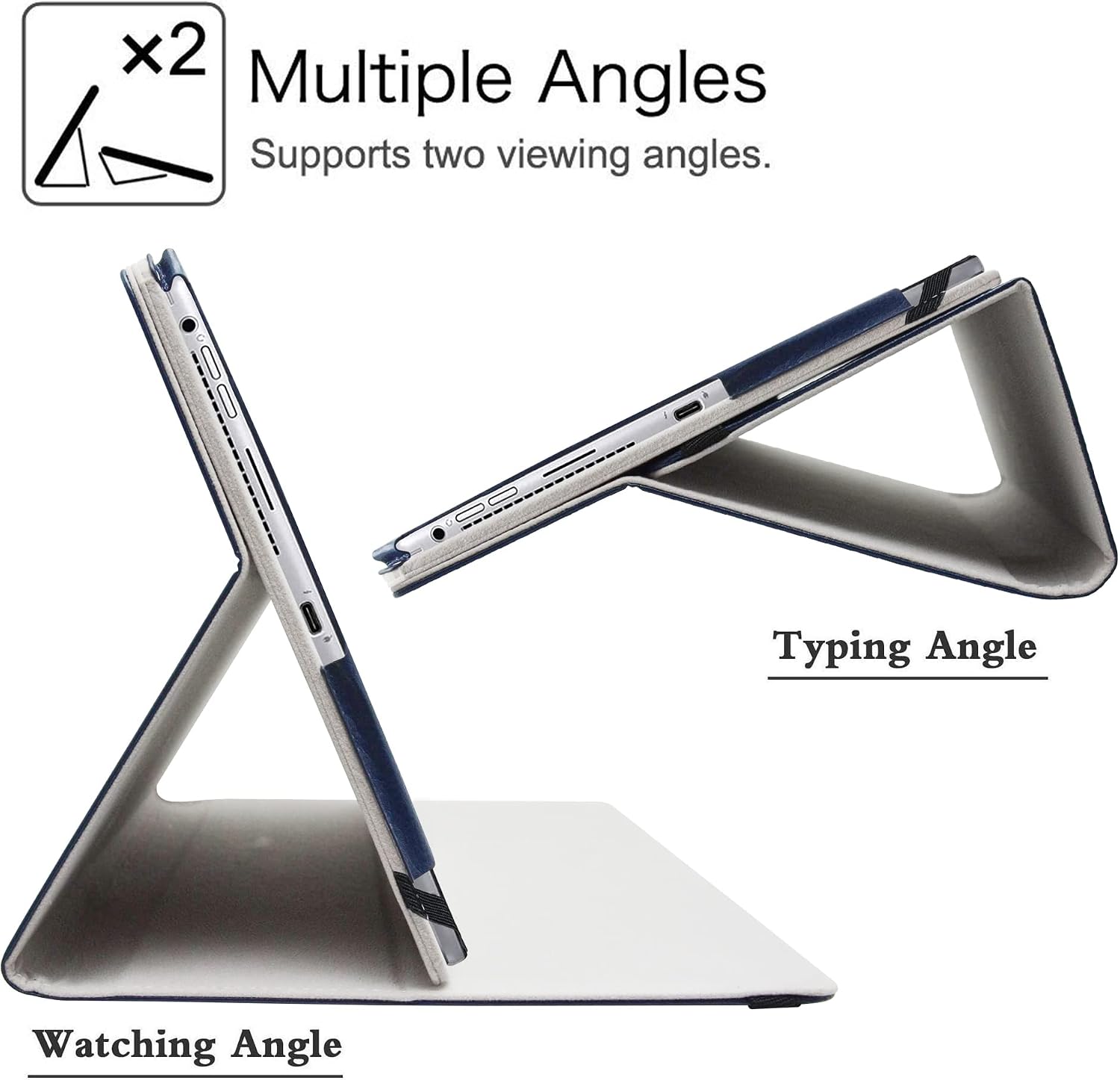 LiuShan Compatible with Dell Latitude 7320 Case,PU Leather Slim Folding Stand Cover for 13" Dell Latitude 7320 Detachable Tablet (Not Fit Other Tablet),Blue image 5