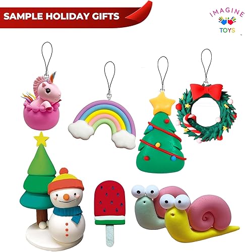 Miniatura 3 de Imagine Toys Kit de arcilla seca al aire de gran valor, 24 colores vibrantes de arcilla seca al aire, más de 30 accesorios divertidos, 5