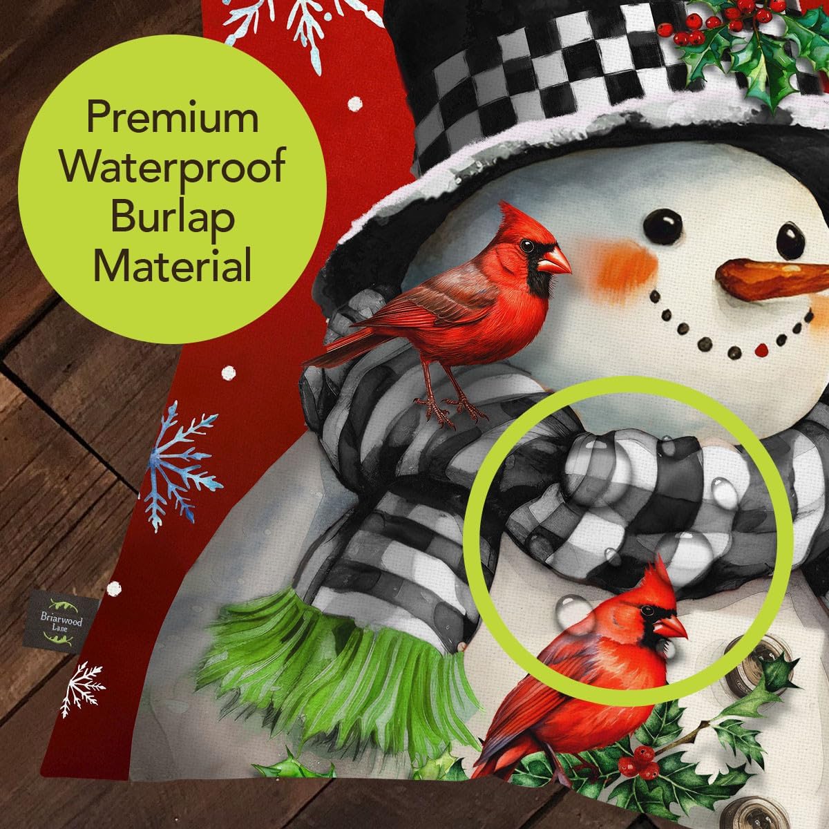 Briarwood Lane Snowman with Cardinals Indoor/Outdoor Pillow
