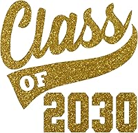 Vista 17 de Graduation Iron On Transfer, Class of 2030 Shirt Decal, HTV Graduate Patch, Pick Size Color (Black)