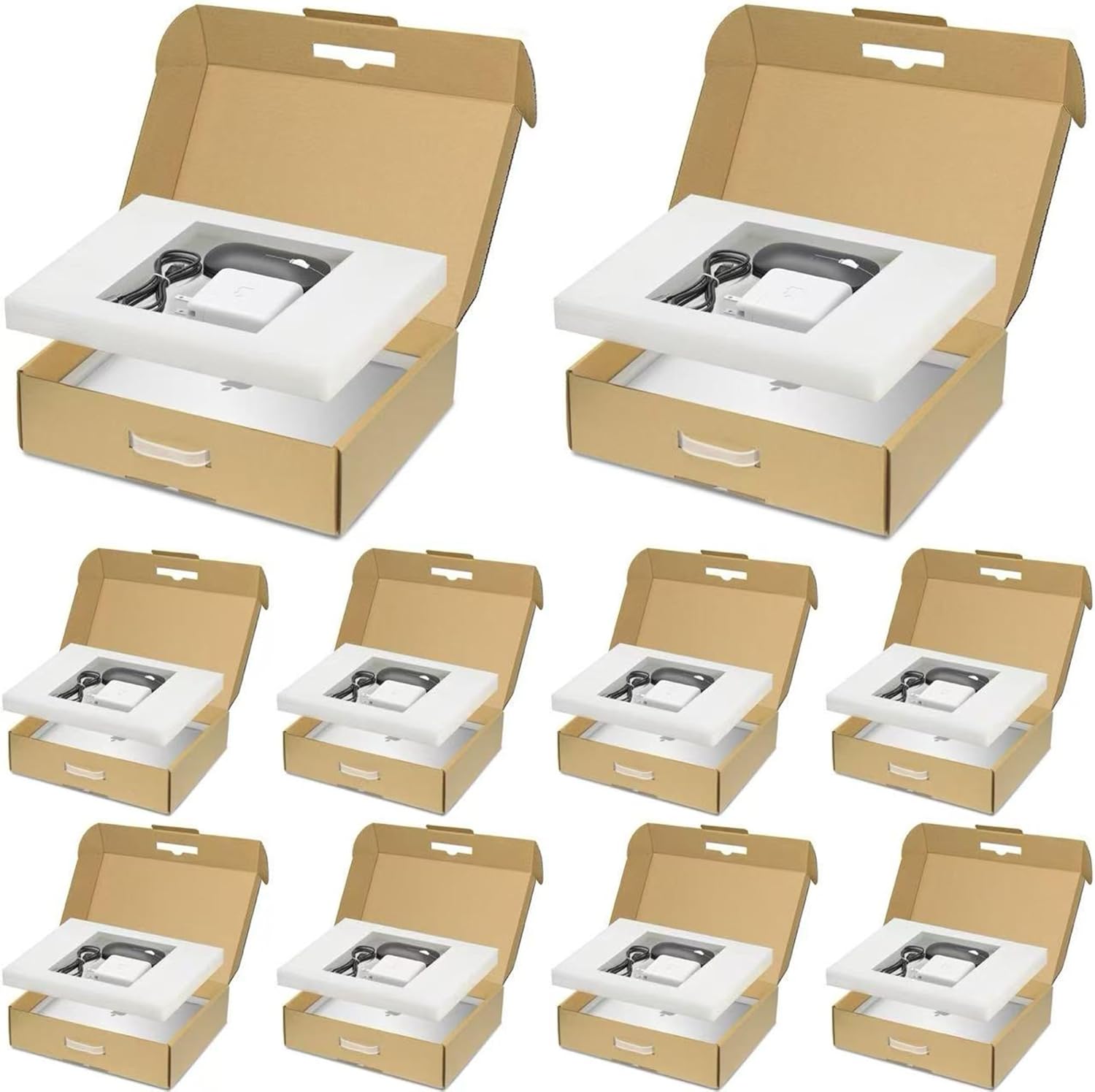 Laptop Shipping Box with Protection Foam for up to 17 Inches Notebook, Cardboard Laptop Box for Shipping, Secure Mailing Boxes, 10 Pack