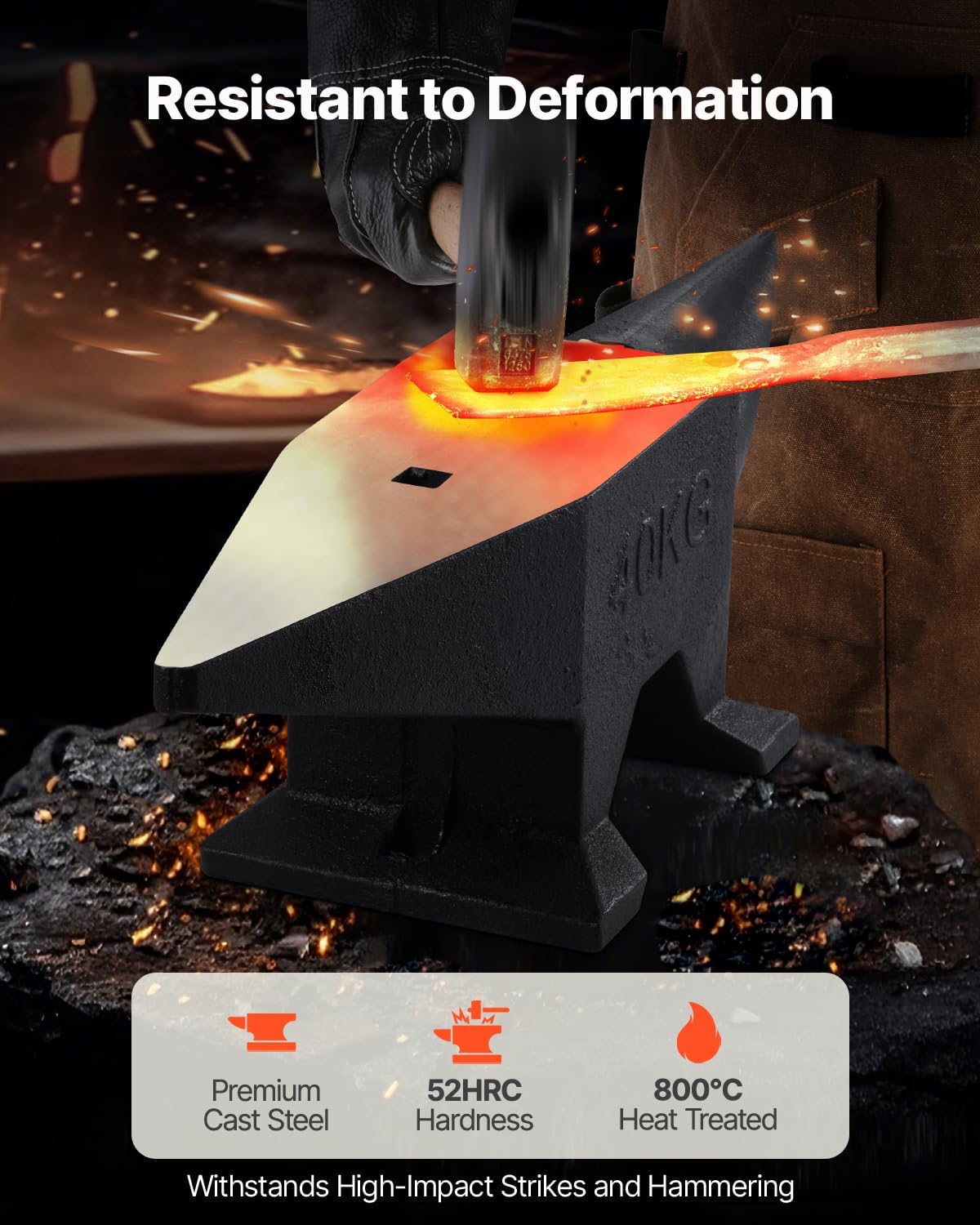 Anvil resistant to deformation