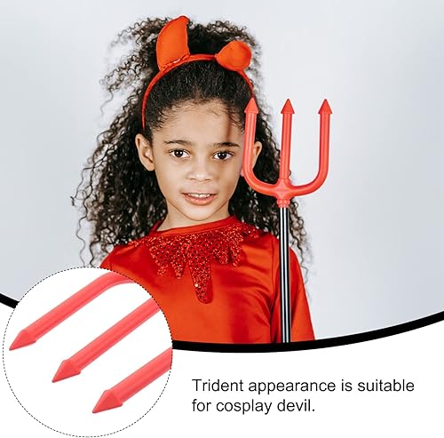 Miniatura 7 de Disfraz de 3 piezas de diablo rojo diablo, accesorios de disfraz de diablo para Halloween, fiesta de cosplay (color al azar) para niños, varitas