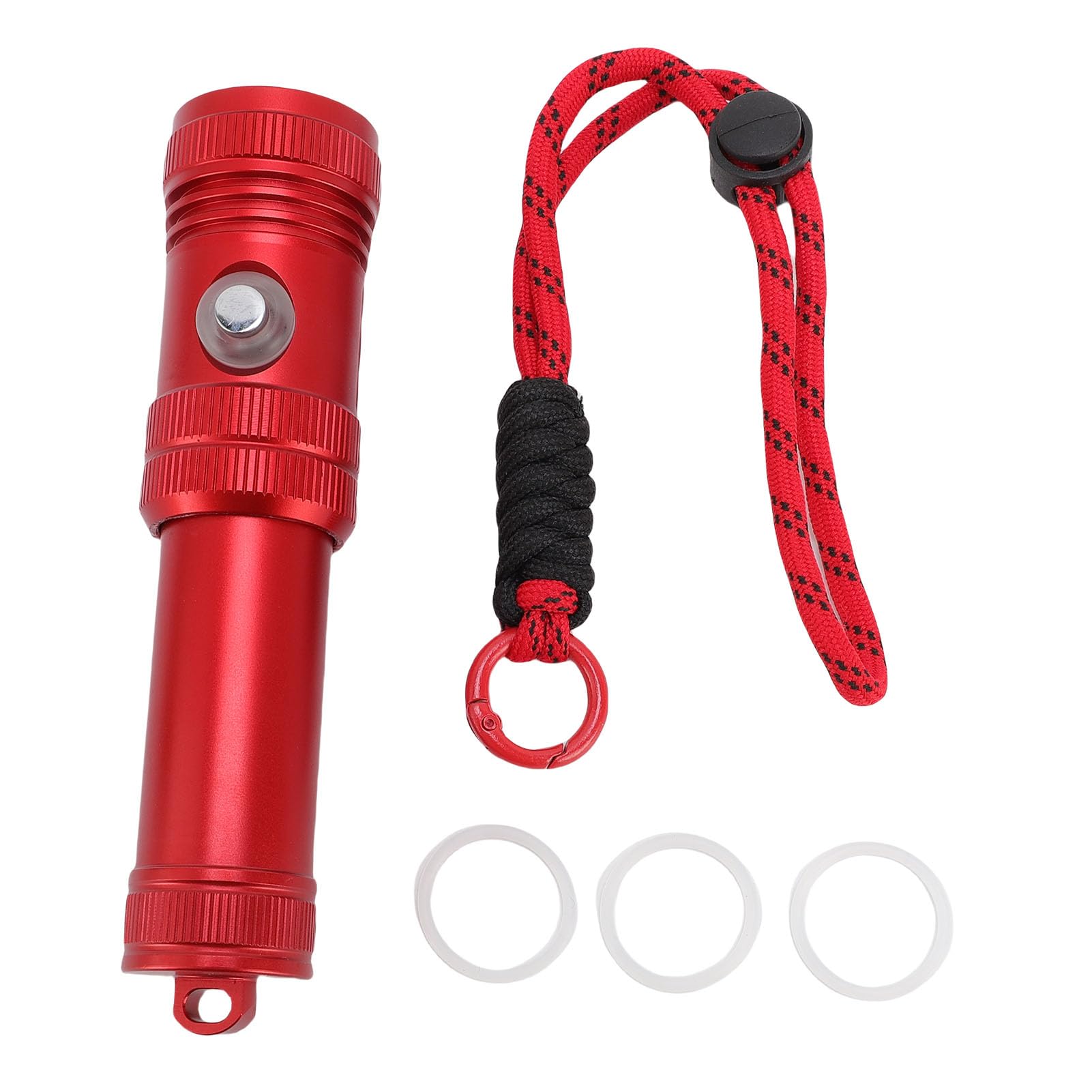 Torcia subacquea potente 1200 flusso luminoso impermeabile torcia per osservazione marina, materiale ABS (rosso)