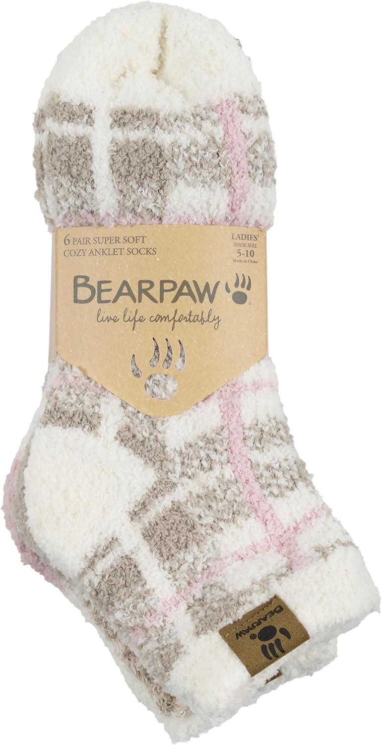 BEARPAW Ladies 6 Pair Pack Cozy Super Soft Warm Lounge Socks Multi Color Patterned Ankle and Low Cut Packs - Image 3