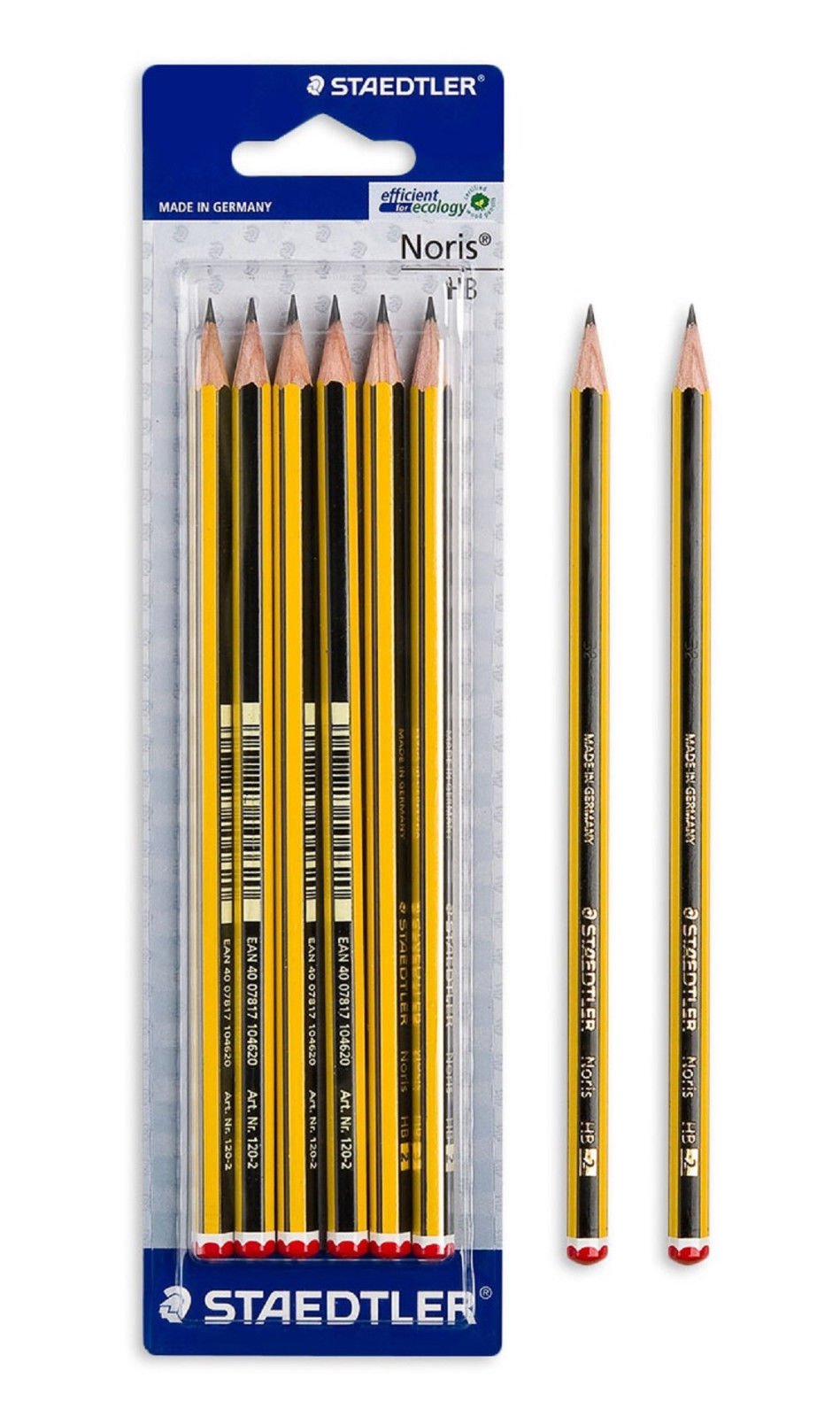STAEDTLER HB2 Noris Pencil Lot de 6 crayons à rayures jaunes et noires