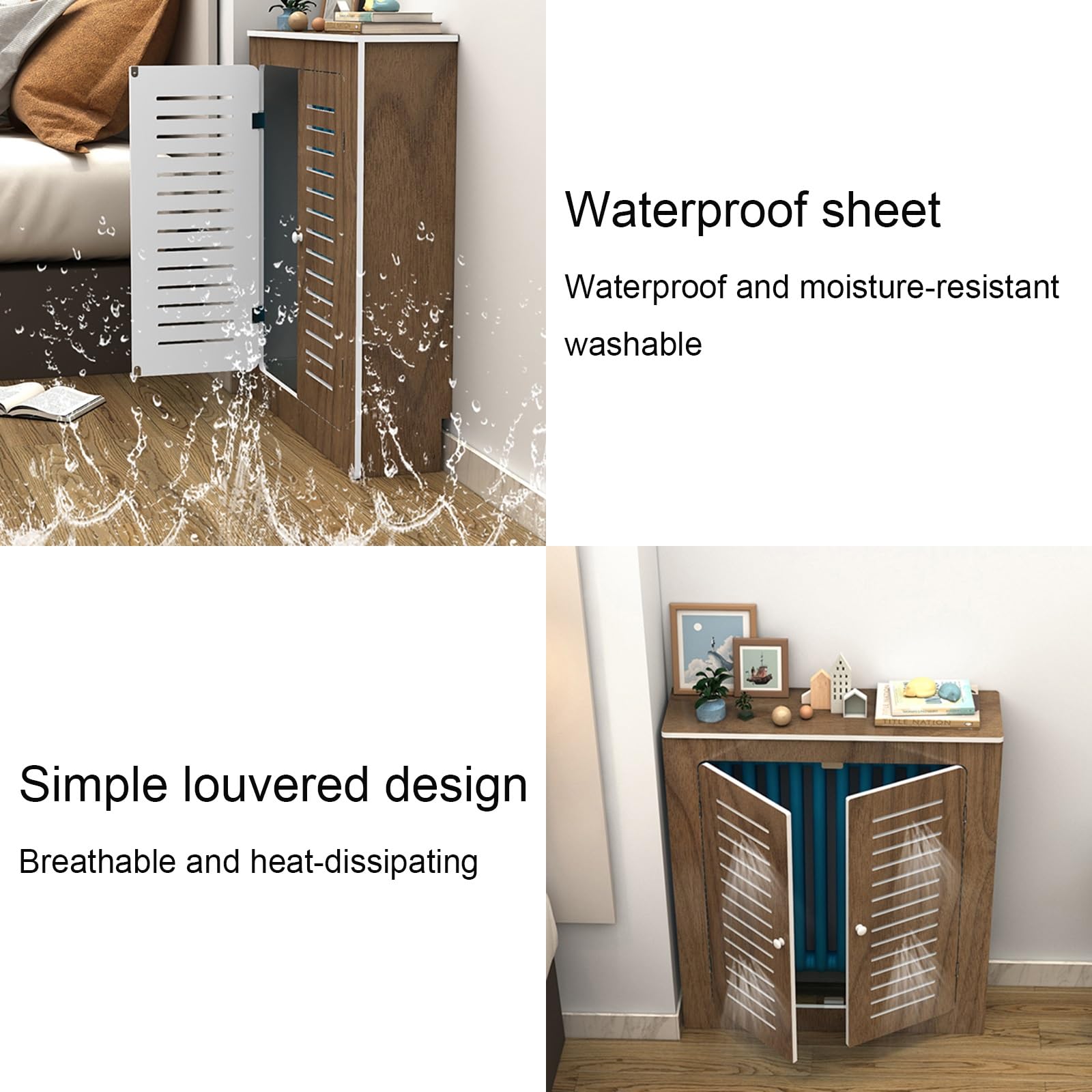 Radiator Covers Cabinet Shelf Home, Modern Heat Covers for Radiator, Strong Load-Bearing Capacity, Living Room Heating Decorative Cabinet, Easy Assembly(90x80x20cm/35x31x8in)