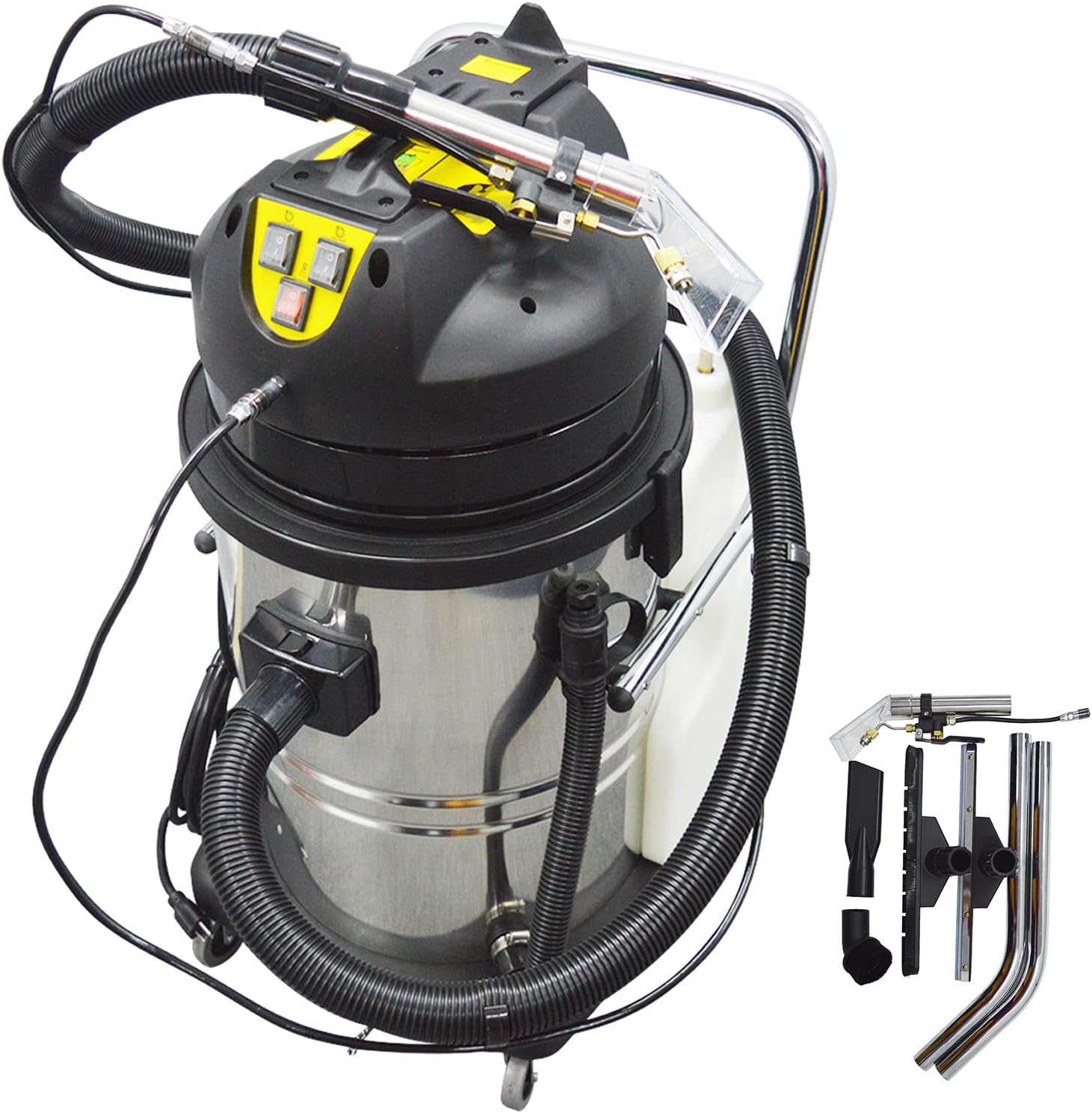 2000W Carpet Extractor 13.2Gal Upholstery Cleaning Spraying Machine Carpet Wet/Dry Cleaner Machine with 6 Joints 110V