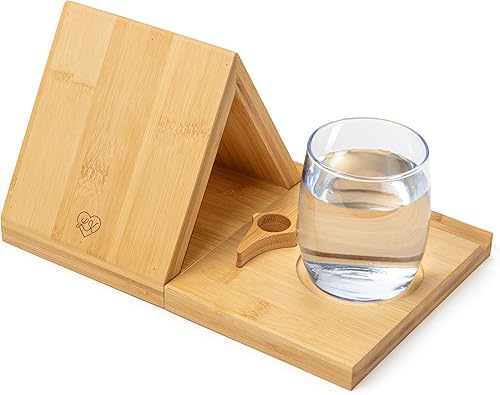 Miniatura 8 de Soporte triangular de bambú para libros, soporte plegable para libros, regalos para los amantes de los libros, valet de lectura de rincón de libros