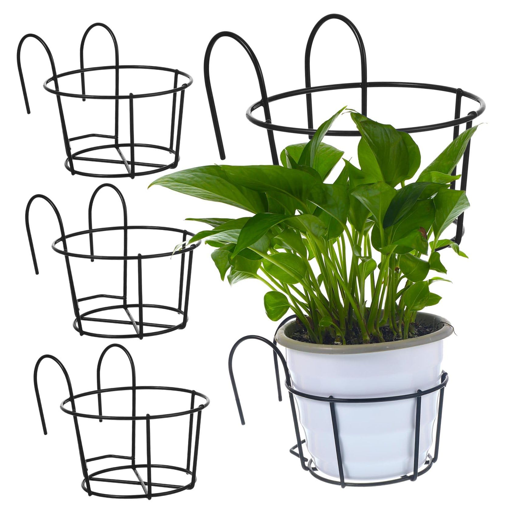 Soporte para Jardineras de Hierro para Evitar Caídas de Macetas en Balcón