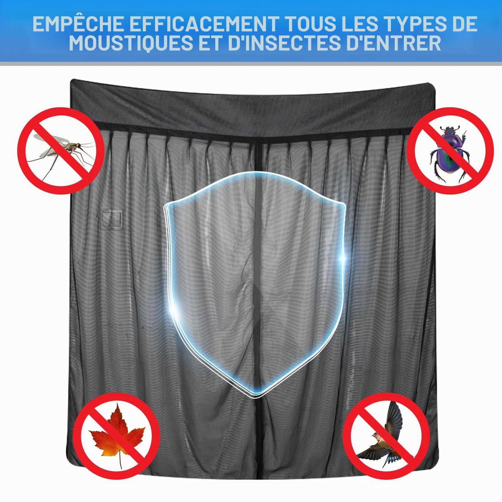 ZWPARTS Moustiquaire Magnétique Personnalisée pour 2018-2025 Citroën Berlingo pour Porte Arrière, Moustiquaire Van pour Porte Arrière, Moustiquaire avec Fermeture éclair sur Porte Centrale