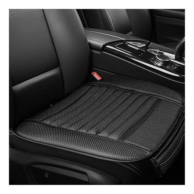 Capa para Assento Dianteiro de Carro Sun Walker em Couro com Bolsos e Base Antiderrapante Preta