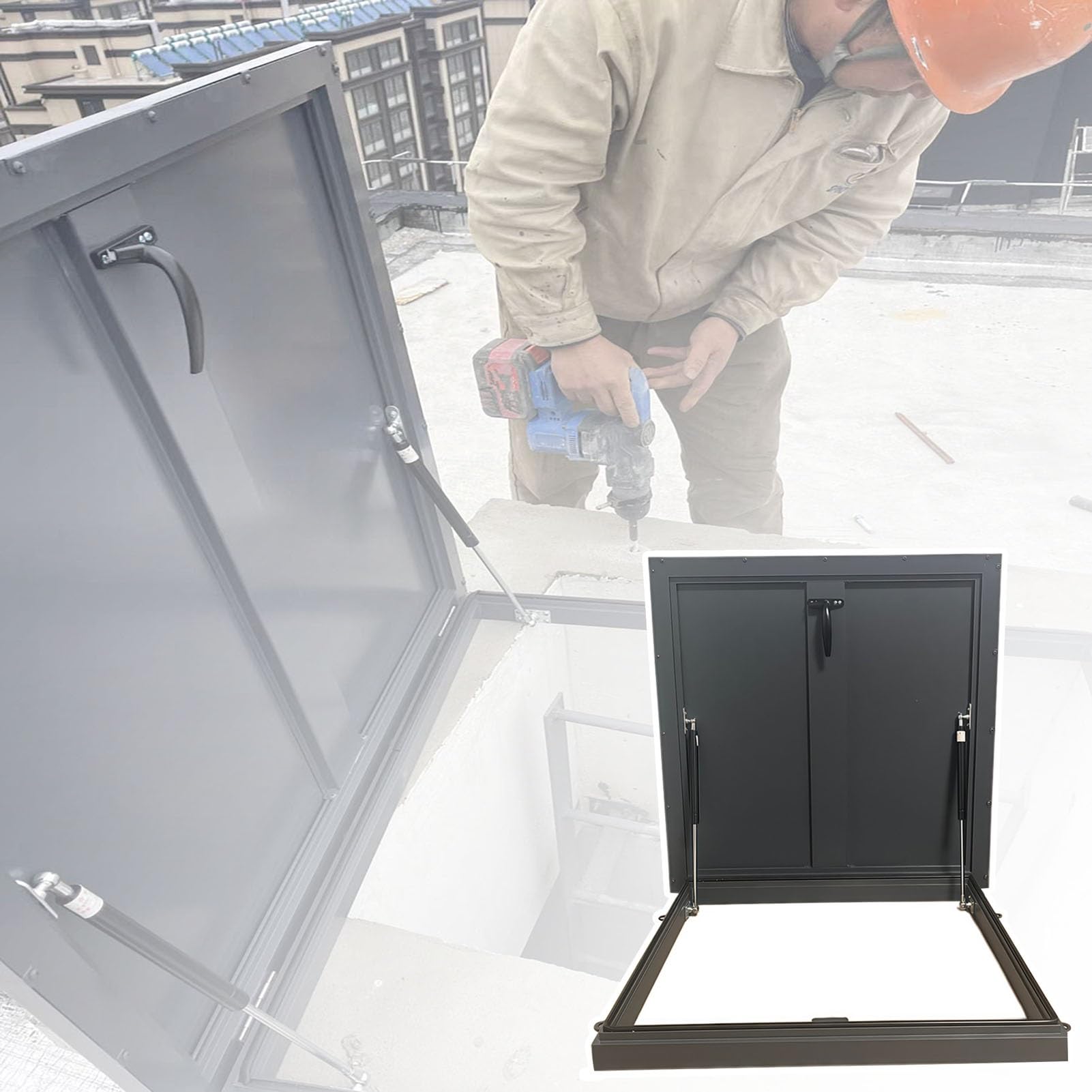 Ventilación de ático y puerta de techo al aire libre con compuerta duradera para naves logísticas