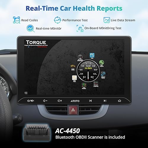 Miniatura 7 de A5L 10.1 pulgadas Android Doble DIN Estéreo, inalámbrico CarPlay y Android Auto Head Unit, con escáner OBD2, pantalla táctil IPS, rastreador GPS,