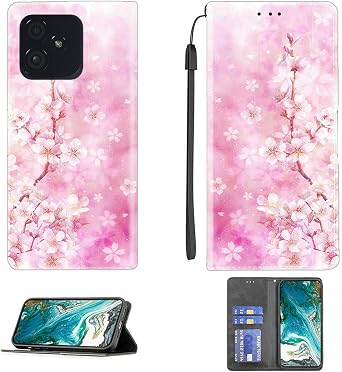 jioeuinly Case Compatible for Nuu Mobile N13 S6514L Phone Case Cover [with Tempered Glass Screen Protector] PU Leather Kickstand Magnetic Wallet Case CPT5