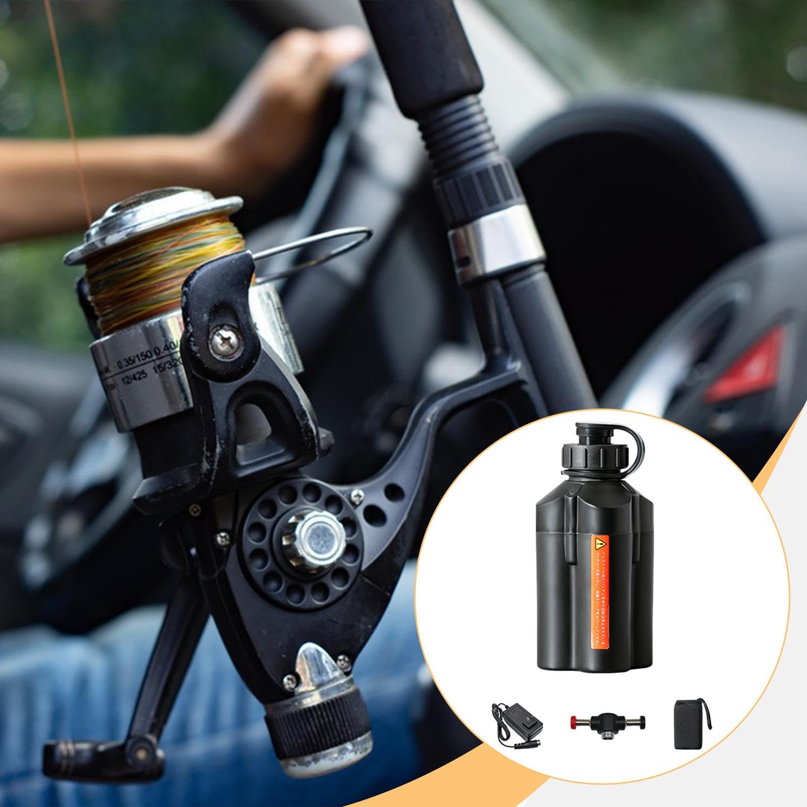 Baoblaze Carrete de Pesca eléctrico con batería de Rendimiento Profesional de 3500 mAh y 14,8 V para Modelos 200J-/L 200J/200j-l Serie 600 Ezh1500, Set a
