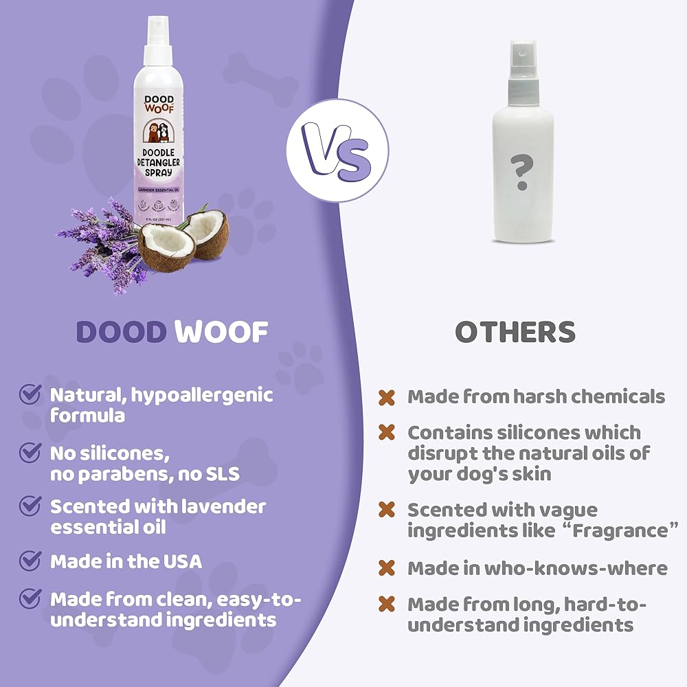 Natural Dog Detangler Spray for Doodles, Softens Coat - 4