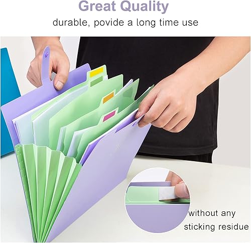 Vista 51 de Forvencer Organizador de archivos de acordeón, tamaño carta, carpeta de archivos expandible de 7 bolsillos, bonita carpeta de archivos con Púrpura