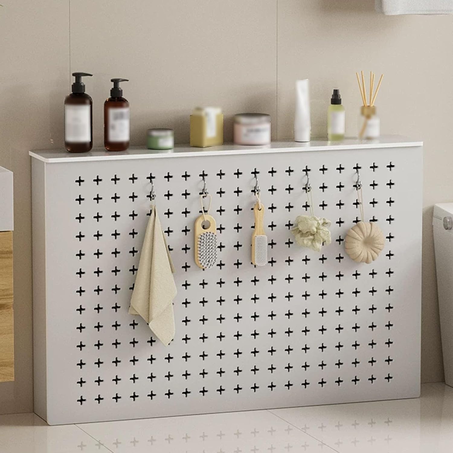 Radiator Covers Heating Cabinet Shelf, Vented Safety Steam Radiator Cover, Shields Pipes Conceal Pipes, Manifolds and Radiators(24x28x6in/60x70x15cm)