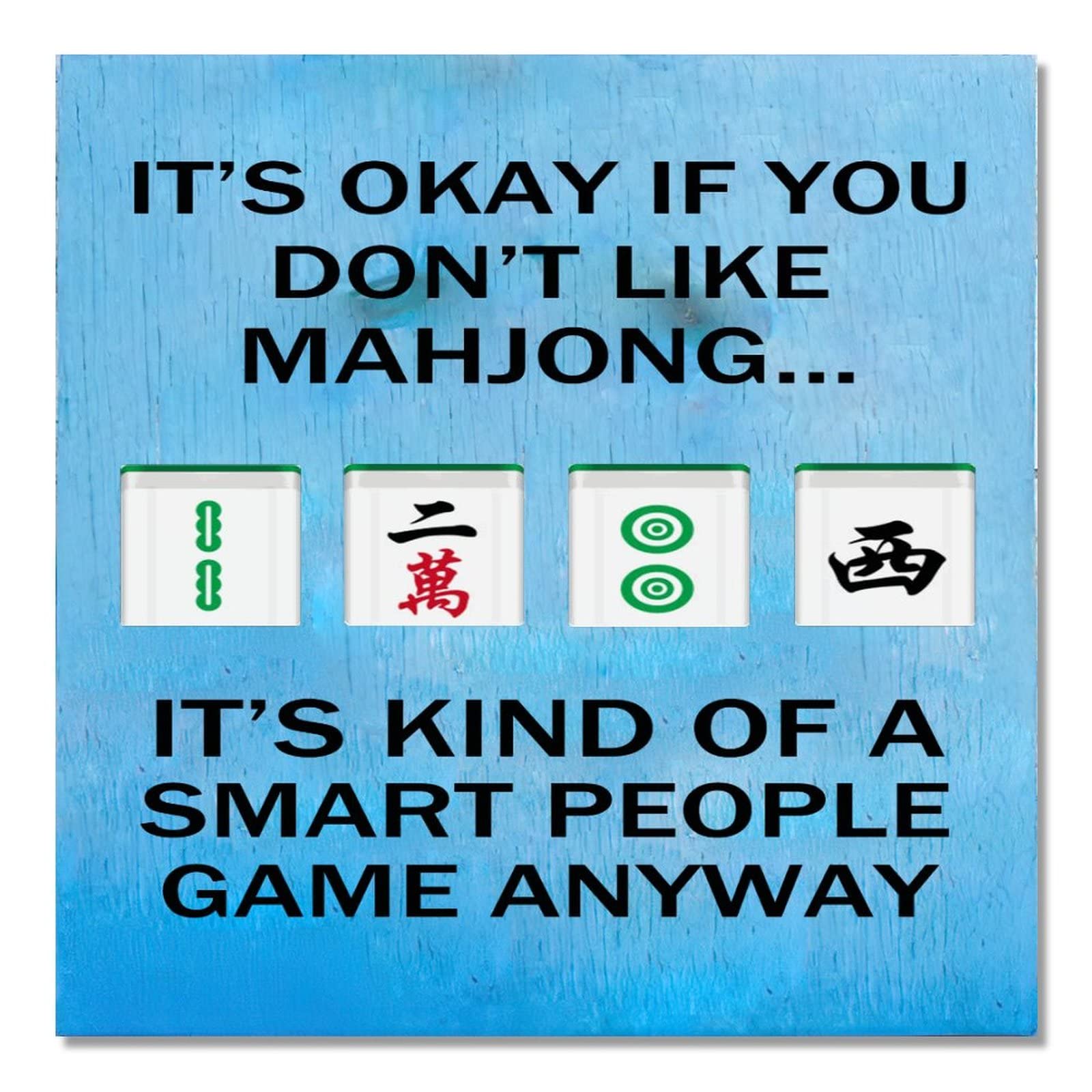 Plaque en bois Mahjong 40x40cm cadeau idéal pour joueur intérieur et extérieur