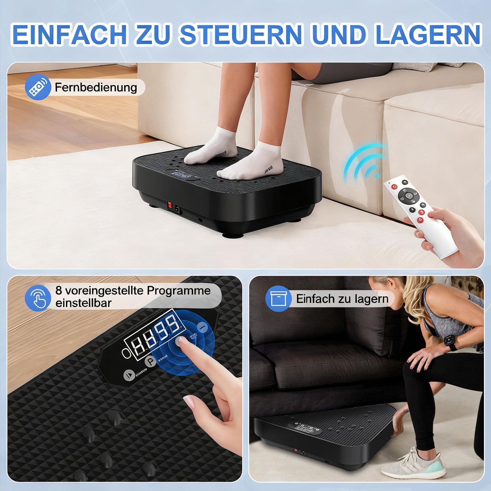 Machine Plate vibrante, Mise à Jour de Fitness Vibrant Drainage lymphatique Shaker Complet pour Perdre du Poids, Plateforme de Fitness vibrante