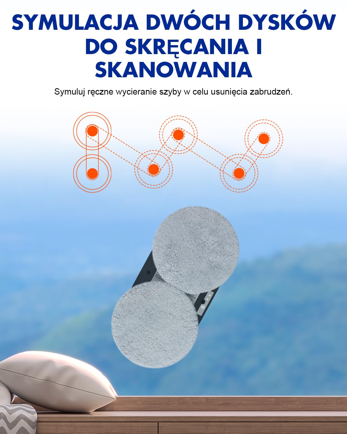LIECTROUX HCR09 Automatyzacja Robot do mycia okien, z linką bezpieczeństwa, pilotem zdalnego sterowania i 10 chusteczkami do czyszczenia, Wysoka wydajność, wysokie bezpieczeństwo (HCR-09)