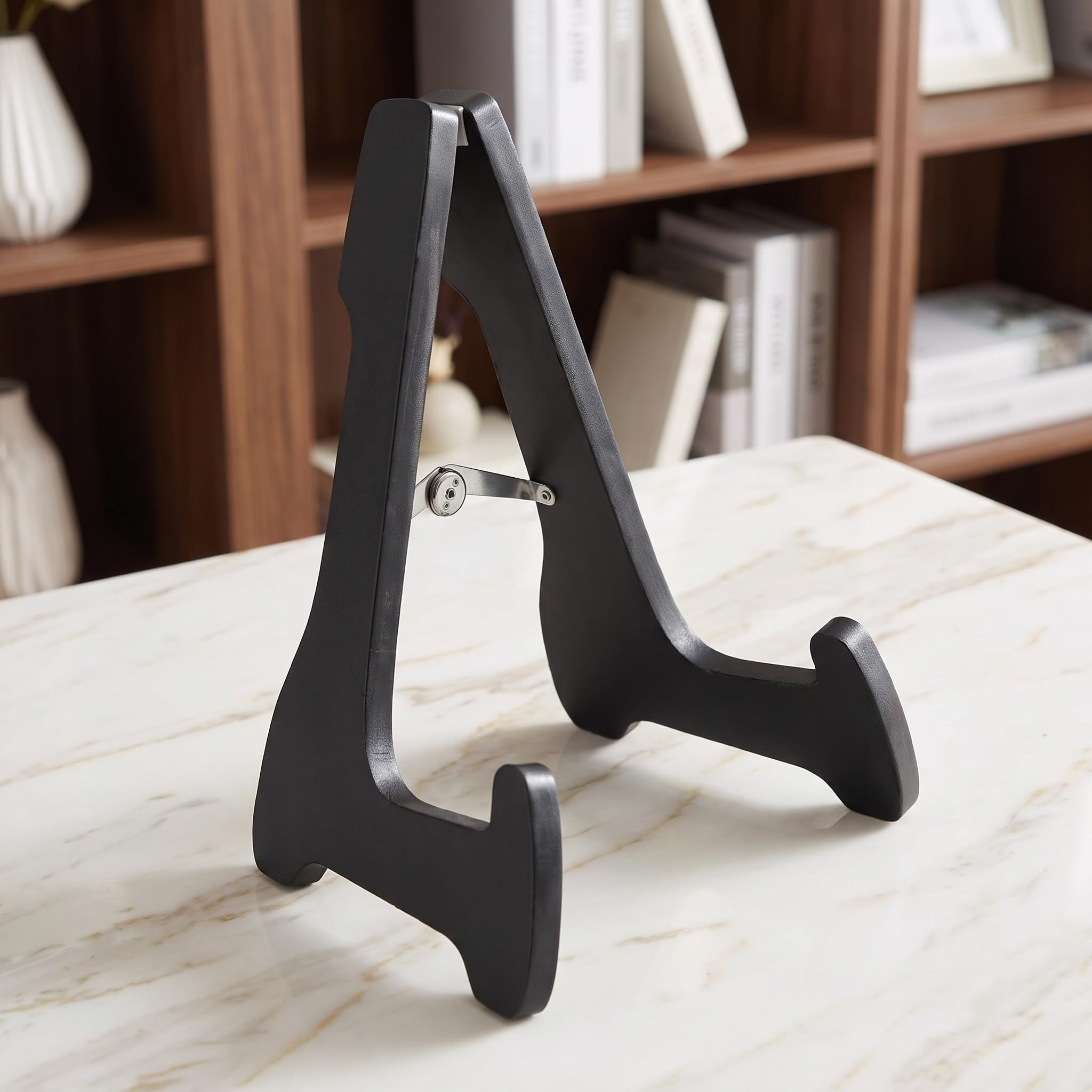 OUNONA Soporte para guitarra acústica, soporte plegable de madera con estructura en forma de A, color negro.