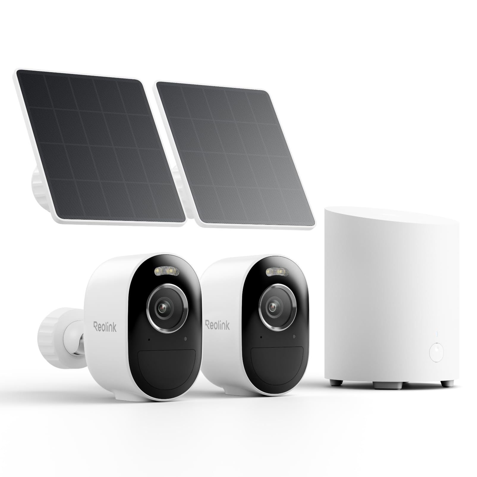 Reolink Kit Telecamere Wi-Fi Esterno Senza Fili, 5MP Visione Notturmaa Colori, Rilevamento di Persone/Veicoli/Animali, Wi-Fi Dual-Band, Accesso Remoto,Report Settimanale, Argus 3 Pro + Home Hub Mini