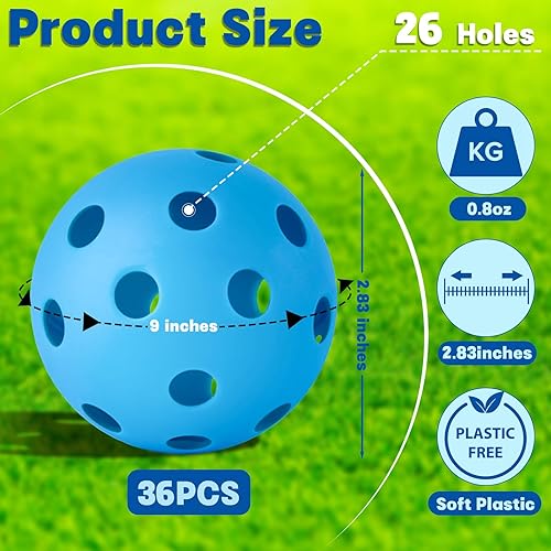 Miniatura 9 de Coopay Paquete de 18 pelotas de béisbol para práctica de béisbol, bolas suaves huecas de plástico para batear, entrenamiento de béisbol para uso en