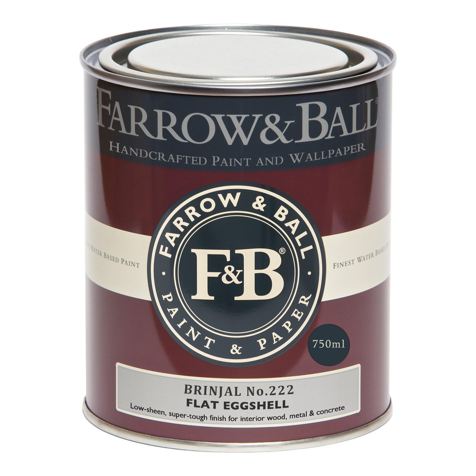 Farrow & Ball Brinjal No. 222 Flat Eggshell 750ml