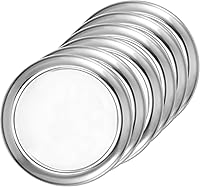 JOIKIT 6-Pack 12 Inch Stainless Steel Dinner Plates - Unbreakable, Dishwasher Safe Round Metal Plates for Camping, BBQ & Family Meals