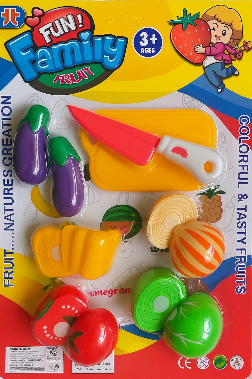 Realistic Sliceable Vegetables Cutting Play Toy Set | Cutting Play Pretend Food for Kids (Vegetable Cutting Set)