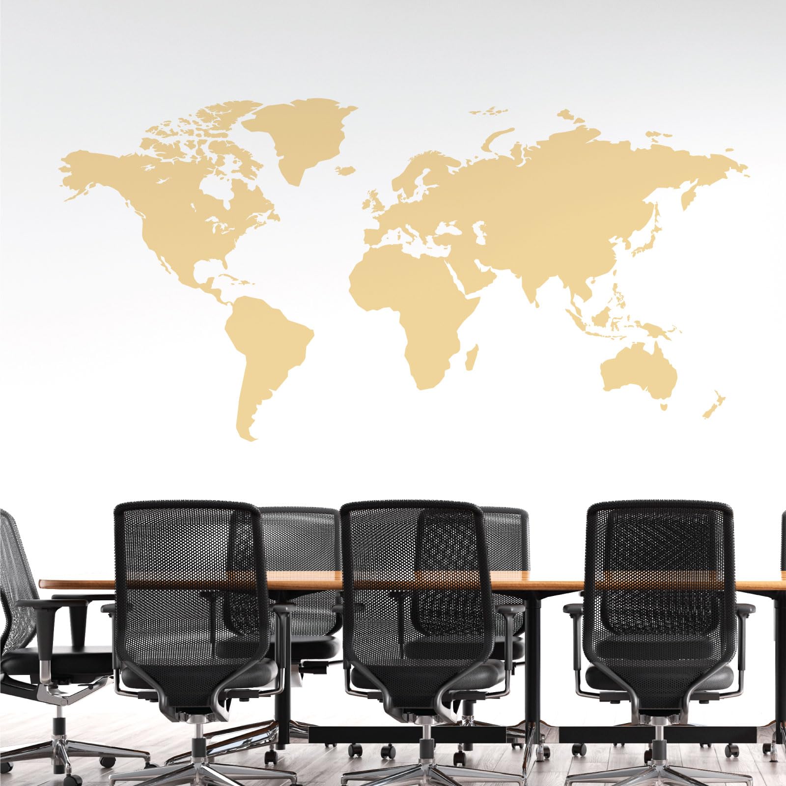 World Map - Wall Art Sticker [Large] [Cream]