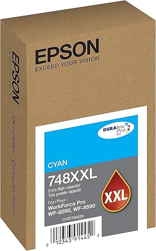Miniatura 4 de EPSON 748 DURABrite Pro Cartucho magenta de alta capacidad (T748XXL320) funciona con WorkForce WF-6590, WF-8590, WF-6090, WF-8090