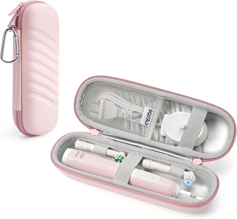 SQERO Electric Toothbrush Case for Oral-B Pro/iO/Philips Sonicare | Waterproof Traveling Toothbrush Storage Bag with Mesh Pocket Covers Protection