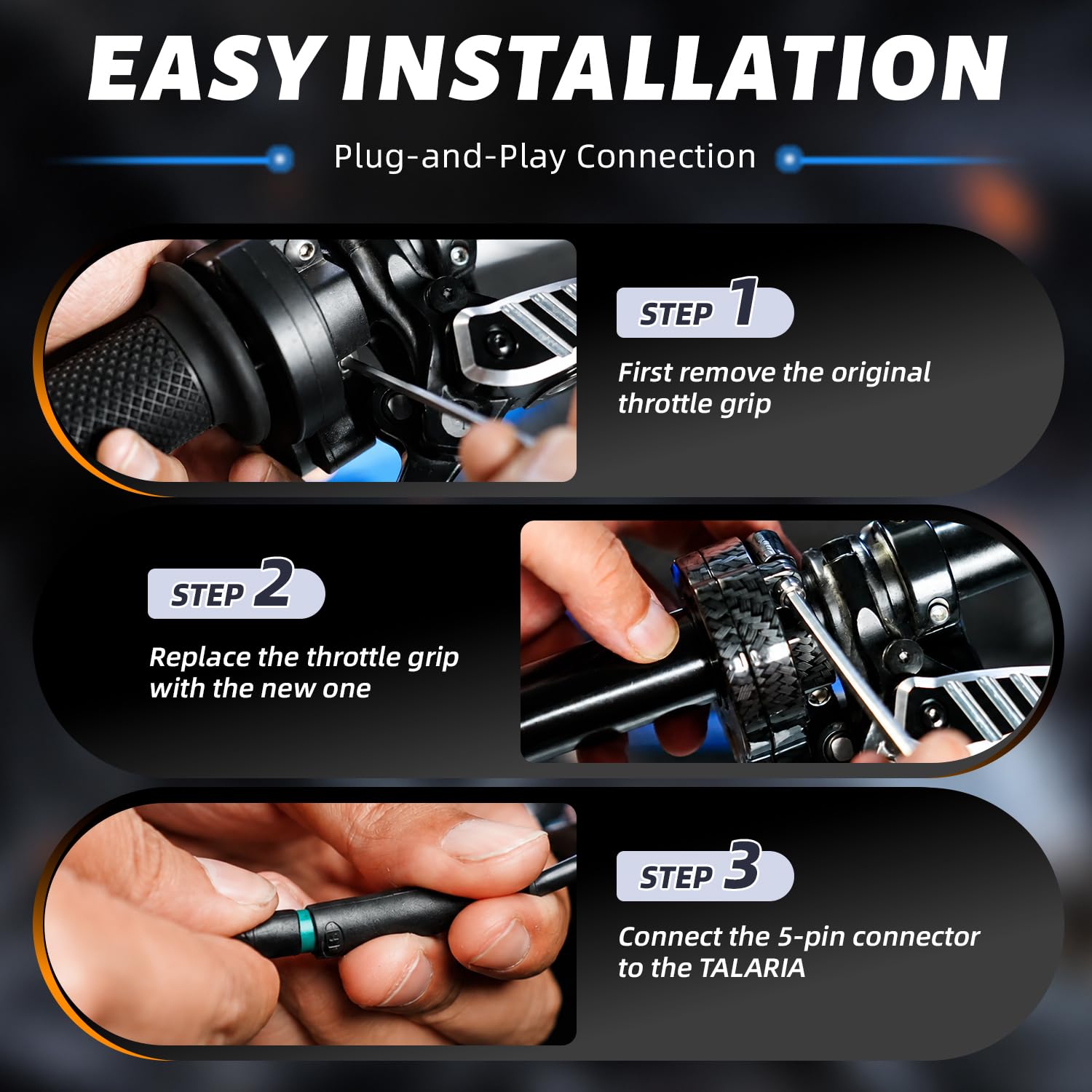 Tubo acceleratore a 5 poli per moto da cross, in nylon, impugnatura per Ebike Talaria Sting MX3/MX4/MX5