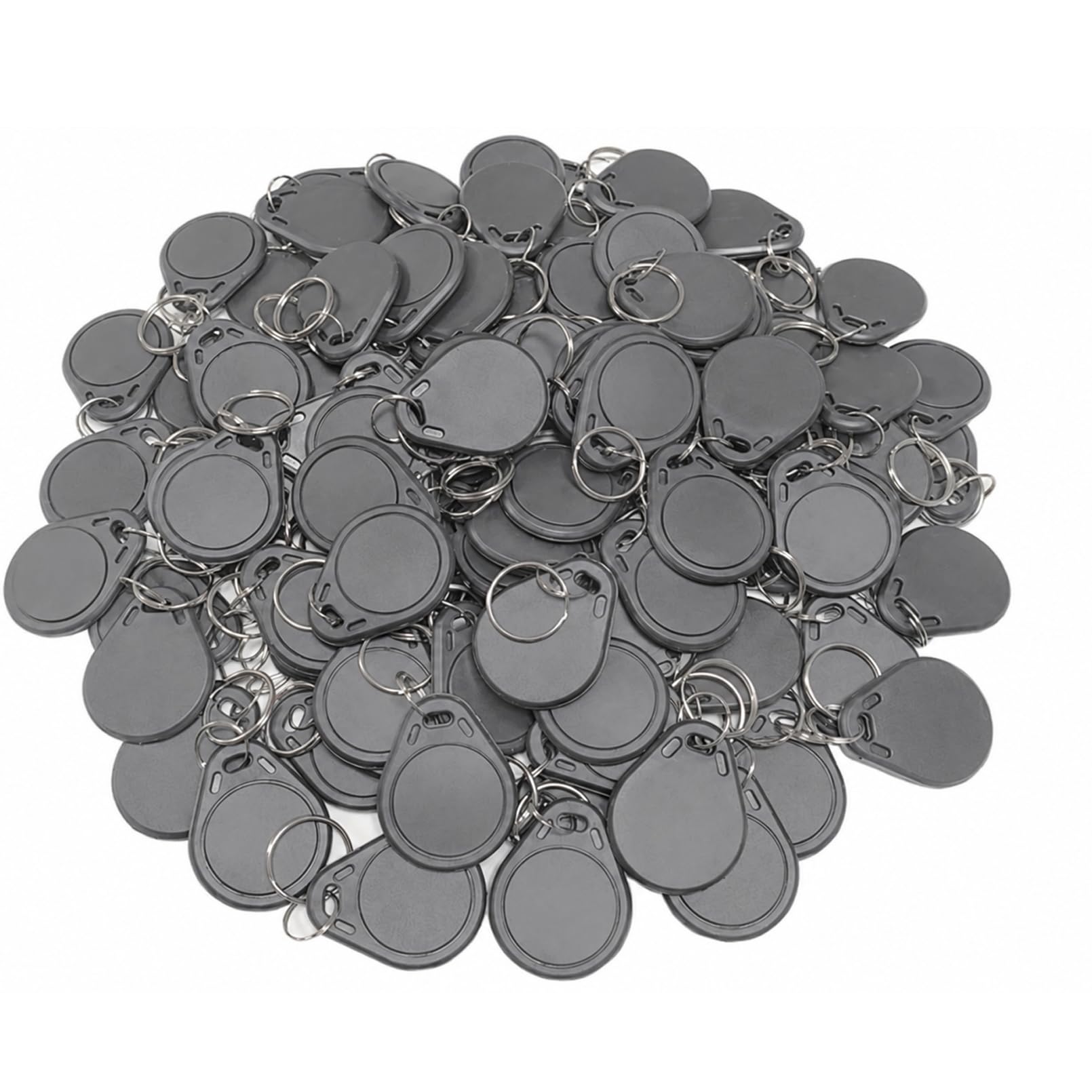 OBO HANDS (Pack of 100 Waterproof ABS 13.56MHz ISO14443A MF Classic 1K NFC RFID Token,RFID Keyfob,RFID Tag (Grey)
