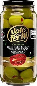 Azeitona Verde em Conserva com Recheio de Tomate Seco Vale Fértil Vidro 130g