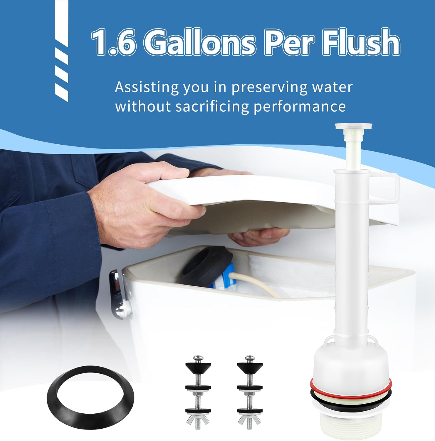 Toilet Flush Valve Replacement for Mansfield 211 & 160 Series | for Model # 211-11-1/2", Includes Gaskets and Brass Hardware for Quick Installation, 11.5 Inch Toilet Flush Valve