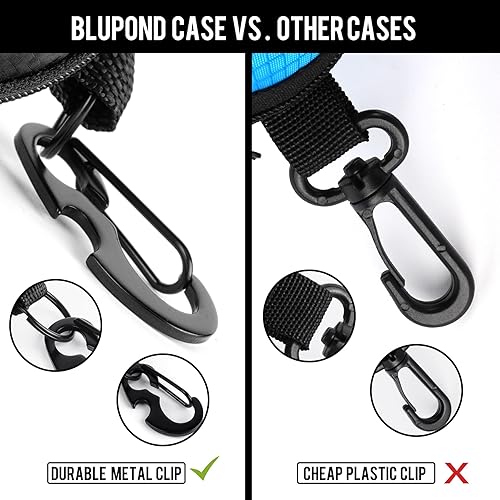 Miniatura 5 de BLUPOND Estuche de gafas de sol semi duro EVA Shell con gancho colgante de metal clip cinturón almacenamiento gafas de sol