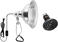 Vista 17 de Simple Deluxe 100W Bombilla de calor de cerámica para reptiles y lámpara de abrazadera de 150W con reflector de aluminio de 8.5" Combo para mascotas