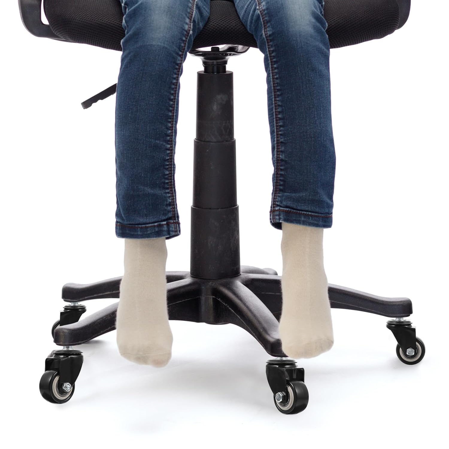 5 Pcs Universal Office Chair Wheels Black 360° Swivel Caster Wheels for Home Furniture, Sturdy Sliding Replacement Casters Suitable for Gaming and Desk Chairs