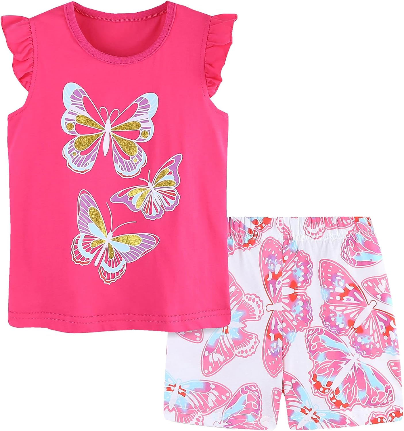 Frogwill Little Girls 2 Pieces Playwear Set with Bow and Applique