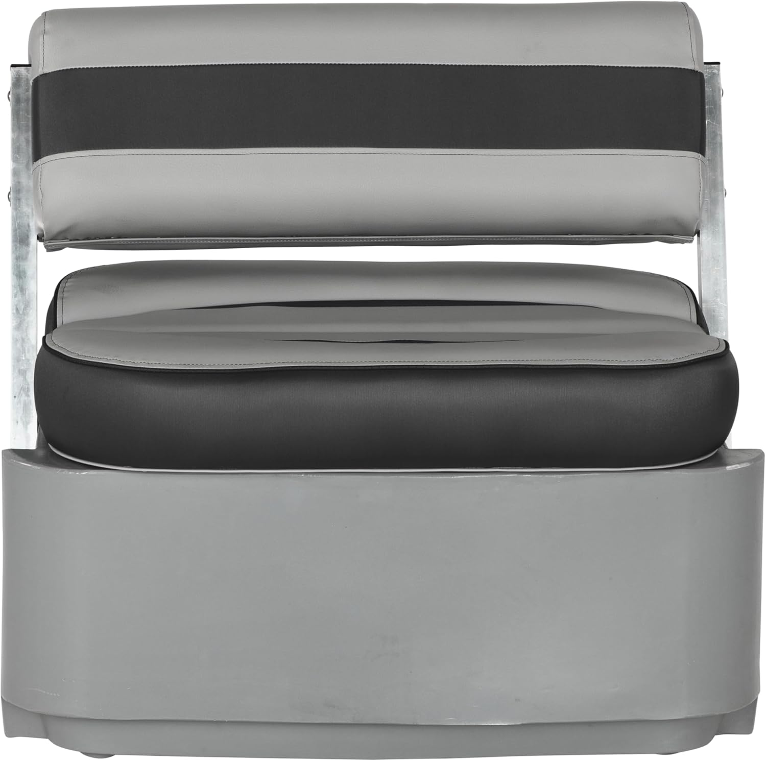 Rockport Series Flip Flop Pontoon Seat with Storage, Measures 34.5" L x 34.5" W x 31" H, Marine-Grade Vinyl, High-Density Foam, Easy Installation, Fits Most Pontoons, River Rock – 20221094104